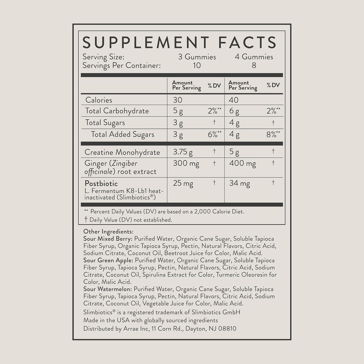 arrae Tone Variety Creatine Gummies | Assorted Sour Flavors (Watermelon, Green Apple, Mixed Berry)| Gut-Friendly Formula for Energy, Cognitive Health, Post-Workout Recovery
