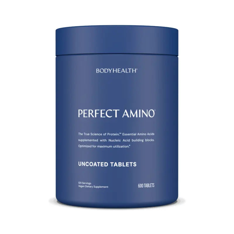 BodyHealth PerfectAmino (150 ct) Easy to Swallow Tablets, Essential Amino Acids Supplement with BCAAs, Vegan Protein for Pre/Post Workout & Muscle Recovery with Lysine, Tryptophan, Leucine, Methionine