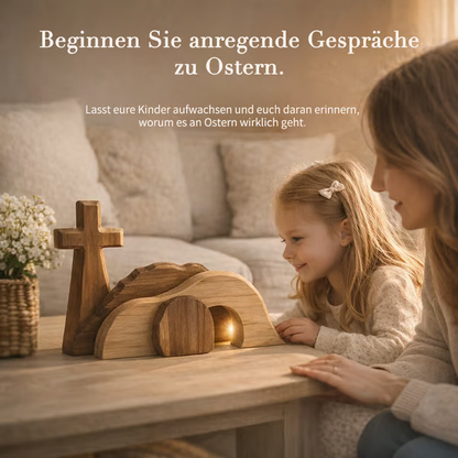 🔥Das hölzerne Auferstehungskreuz und das leere Grab erinnern Ihre Familie an die wahre Bedeutung von Ostern