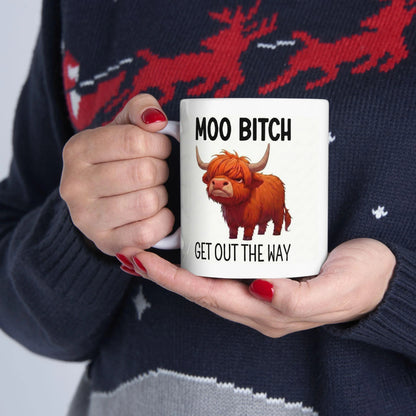 💥LAST DAY SALE 60% OFF⏰Moo Bitch Get Out The Way Highland Cow Mug