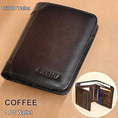 💖Genuine Leather RFID Wallet for Men🌹 Vintage Multi-Function ID & Card Holder(🔥Buy 2 Get EXTRA  10％ OFF)