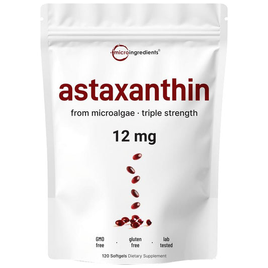 PureNutra Microalgae Astaxanthin 12mg – Antioxidant Softgels for Skin & Wellness, 120 Ct (4-Month Supply)