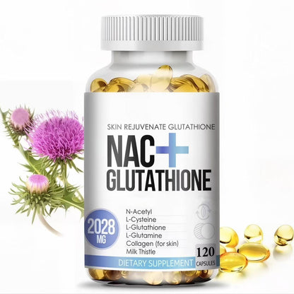 NAC Glutathione Collagen Capsules 2028mg Skin Whitening Anti-Aging Antioxidant , Supports Liver Health,120 Capsules