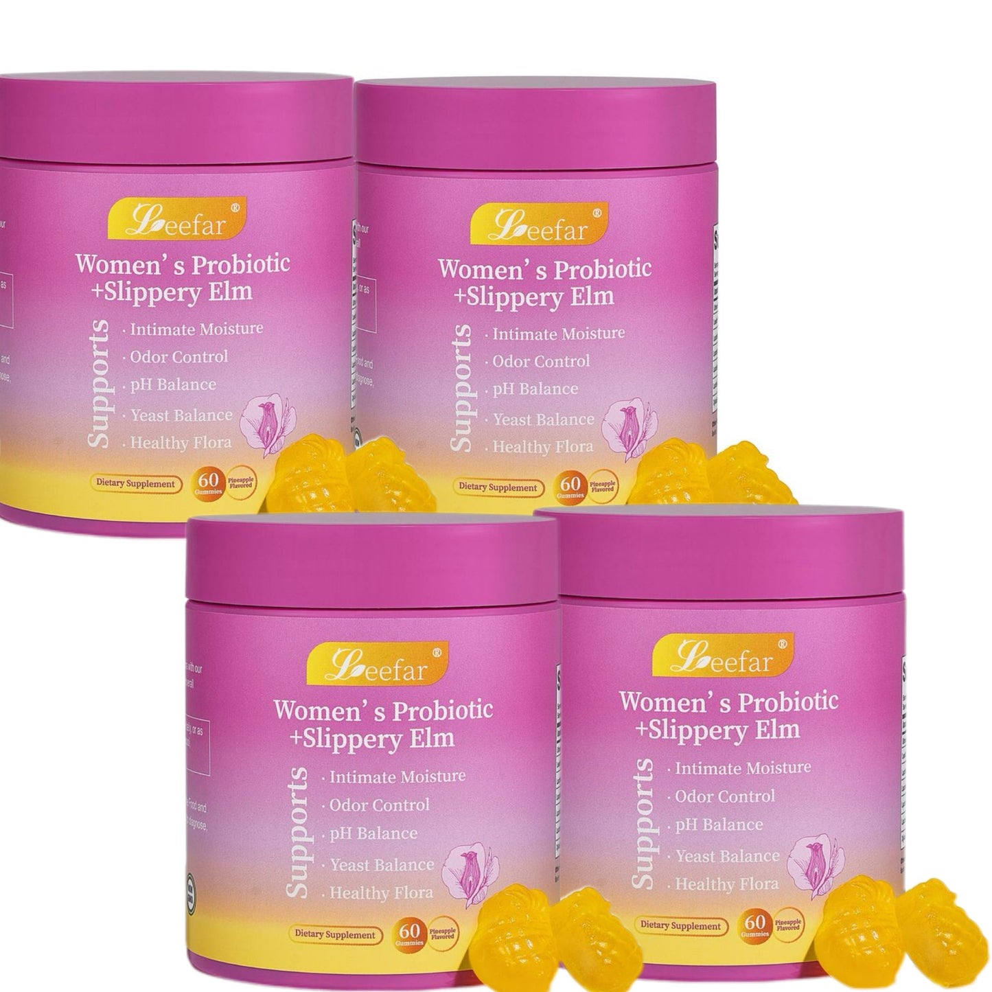 Her Juicy Feminine Probiotics Gummies - 60ct Pineapple Flavor for Women’s pH Balance