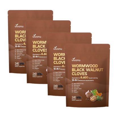 18-in-1 Premium Herbal Blend Capsules, Supports Cleanse, Wormwood Black Walnut Clove Cleanse for Humans, 6600mg Serving