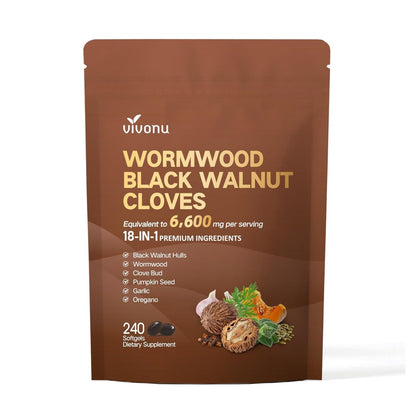 18-in-1 Premium Herbal Blend Capsules, Supports Cleanse, Wormwood Black Walnut Clove Cleanse for Humans, 6600mg Serving