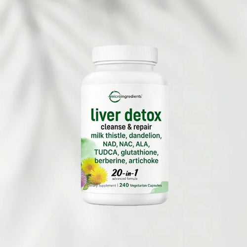 Liver Detox, 240 Veggie Capsules | 20-in-1 Advanced Support Complex with Milk Thistle, Dandelion, NAD, NAC, ALA
