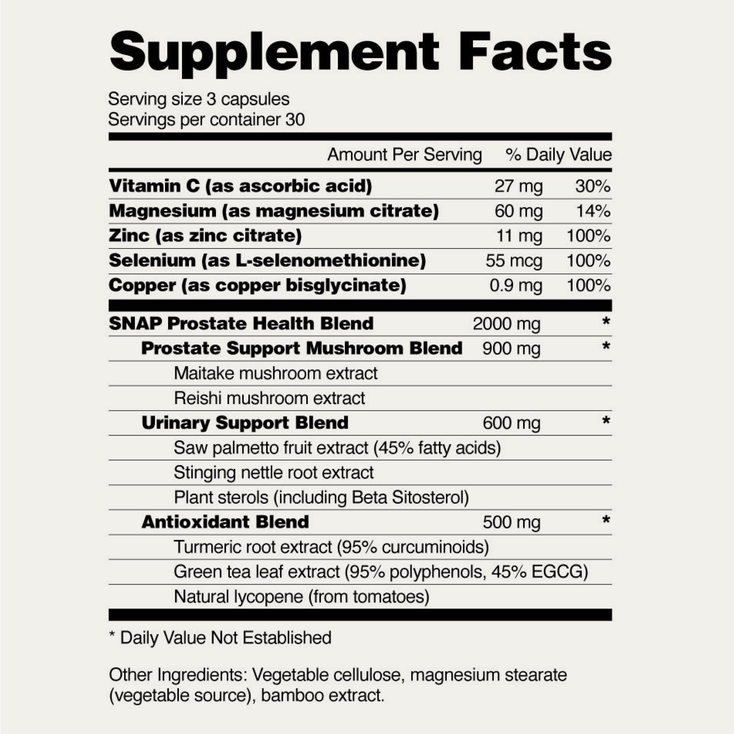 Snap Supplements Prostate & Bladder Complex Extra Strength Prostate & Bladder Health Support – Dietary Supplement