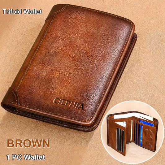 💖Genuine Leather RFID Wallet for Men🌹 Vintage Multi-Function ID & Card Holder(🔥Buy 2 Get EXTRA  10％ OFF)