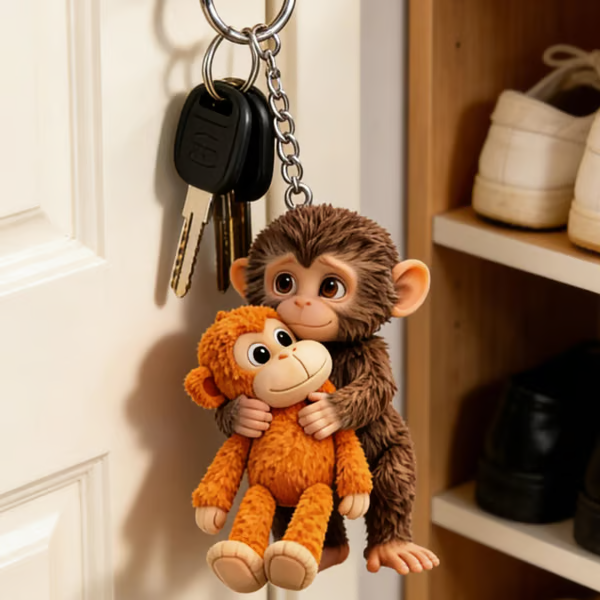 🐵 Viral Punch Monkey Keychain 💕🎁Emotional Gift for Animal Lovers, Family, Friends, Loved Ones
