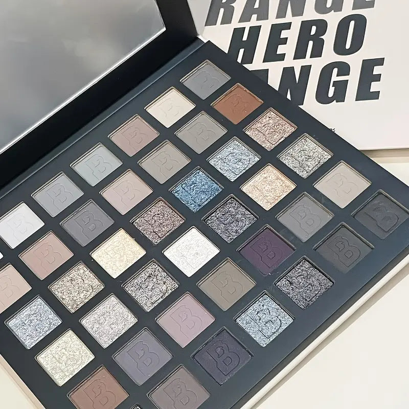 HERORANGE 42-Color Smoky Cosmetic Eyeshadow Palette - Matte, Shimmer, Glittery Eyeshadow; 24H Waterproof, Smudge-Proof, Highly Pigmented, Natural Blurring, Flawless Fine Powder No Fallout; Makeup Beauty Products for Halloween, Christmas Parties, Gifting,s