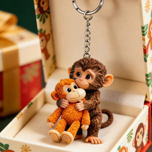 🐵 Viral Punch Monkey Keychain 💕🎁Emotional Gift for Animal Lovers, Family, Friends, Loved Ones