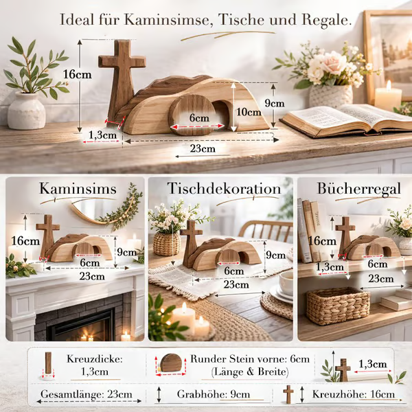 🔥Das hölzerne Auferstehungskreuz und das leere Grab erinnern Ihre Familie an die wahre Bedeutung von Ostern