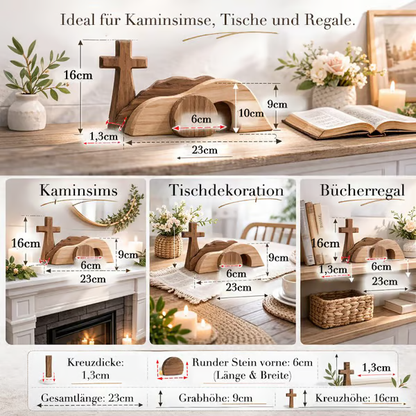 🔥Das hölzerne Auferstehungskreuz und das leere Grab erinnern Ihre Familie an die wahre Bedeutung von Ostern