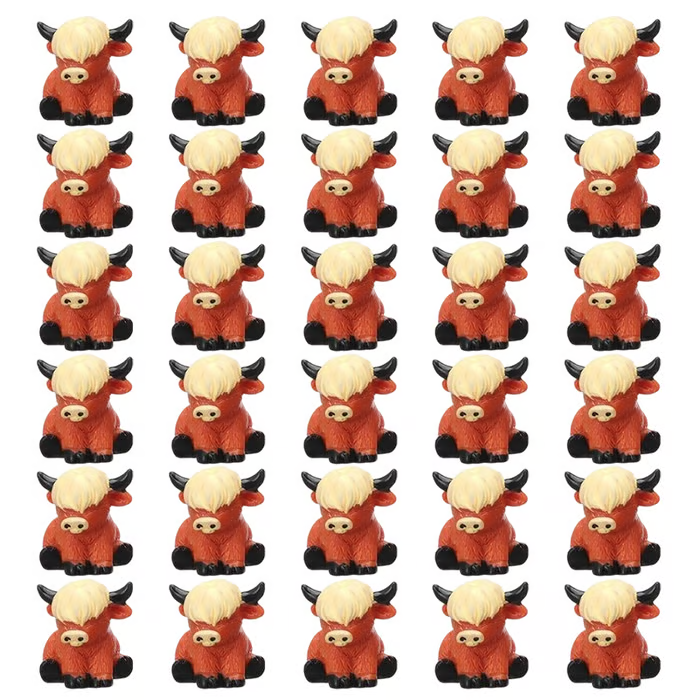 🐂🥚 Easter Mini Highland Cow Figurines