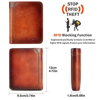 💖Genuine Leather RFID Wallet for Men🌹 Vintage Multi-Function ID & Card Holder(🔥Buy 2 Get EXTRA  10％ OFF)