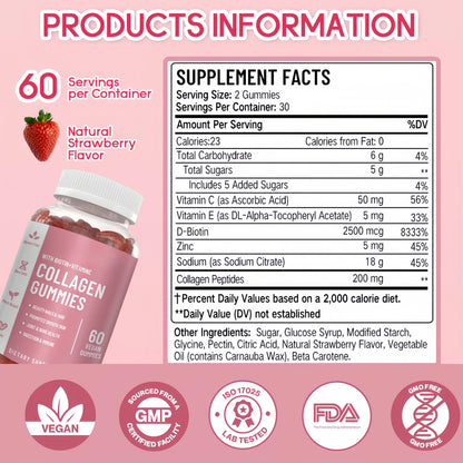 Collagen Gummies |Dietary Supplement for Collagen Replenishment and Hair/Nails/Skin Improvement