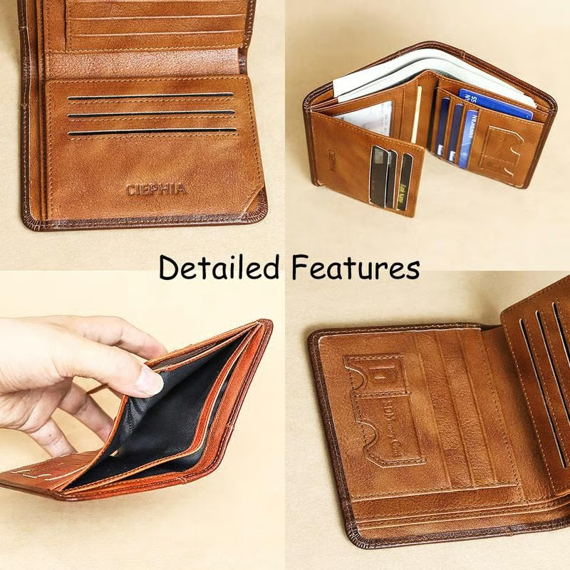 💖Genuine Leather RFID Wallet for Men🌹 Vintage Multi-Function ID & Card Holder(🔥Buy 2 Get EXTRA  10％ OFF)