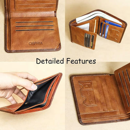 💖Genuine Leather RFID Wallet for Men🌹 Vintage Multi-Function ID & Card Holder(🔥Buy 2 Get EXTRA  10％ OFF)