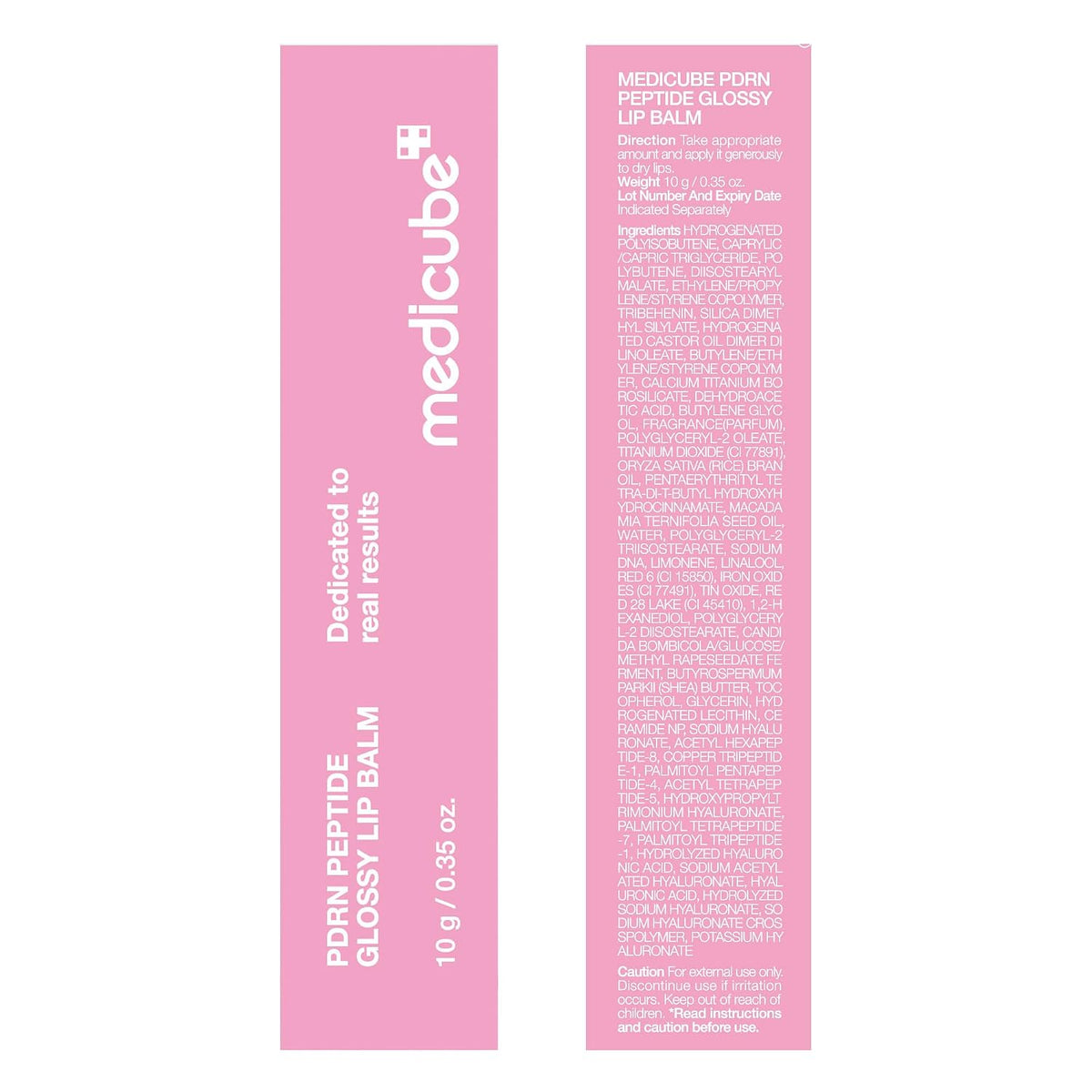 medicube PDRN Peptide Glossy Lip Balm, Hydrating Plumping Gloss, 0.35 oz