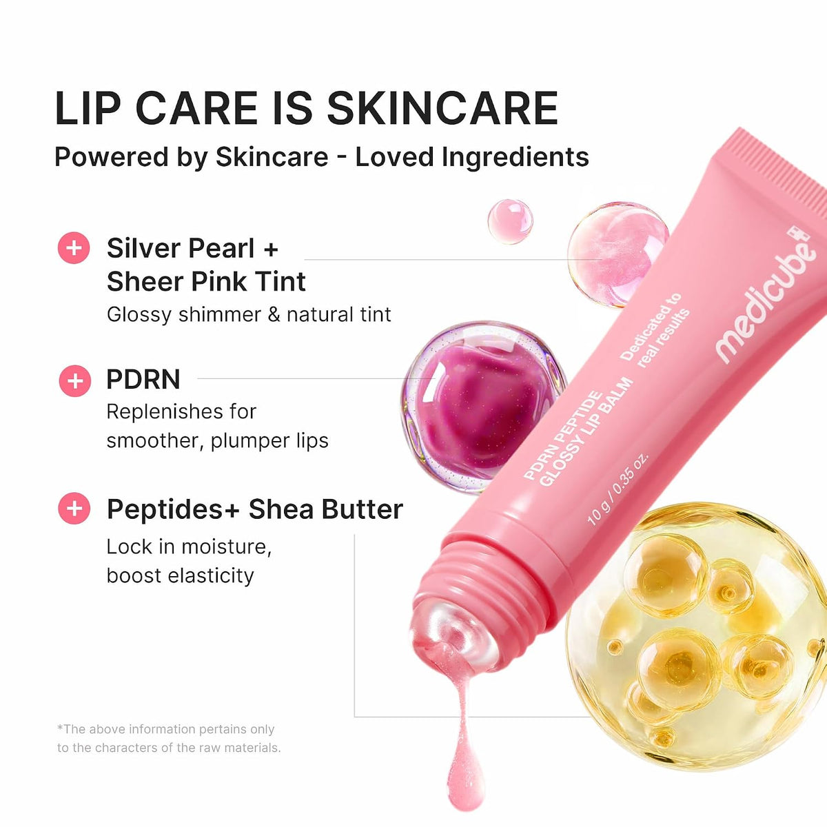 medicube PDRN Peptide Glossy Lip Balm, Hydrating Plumping Gloss, 0.35 oz