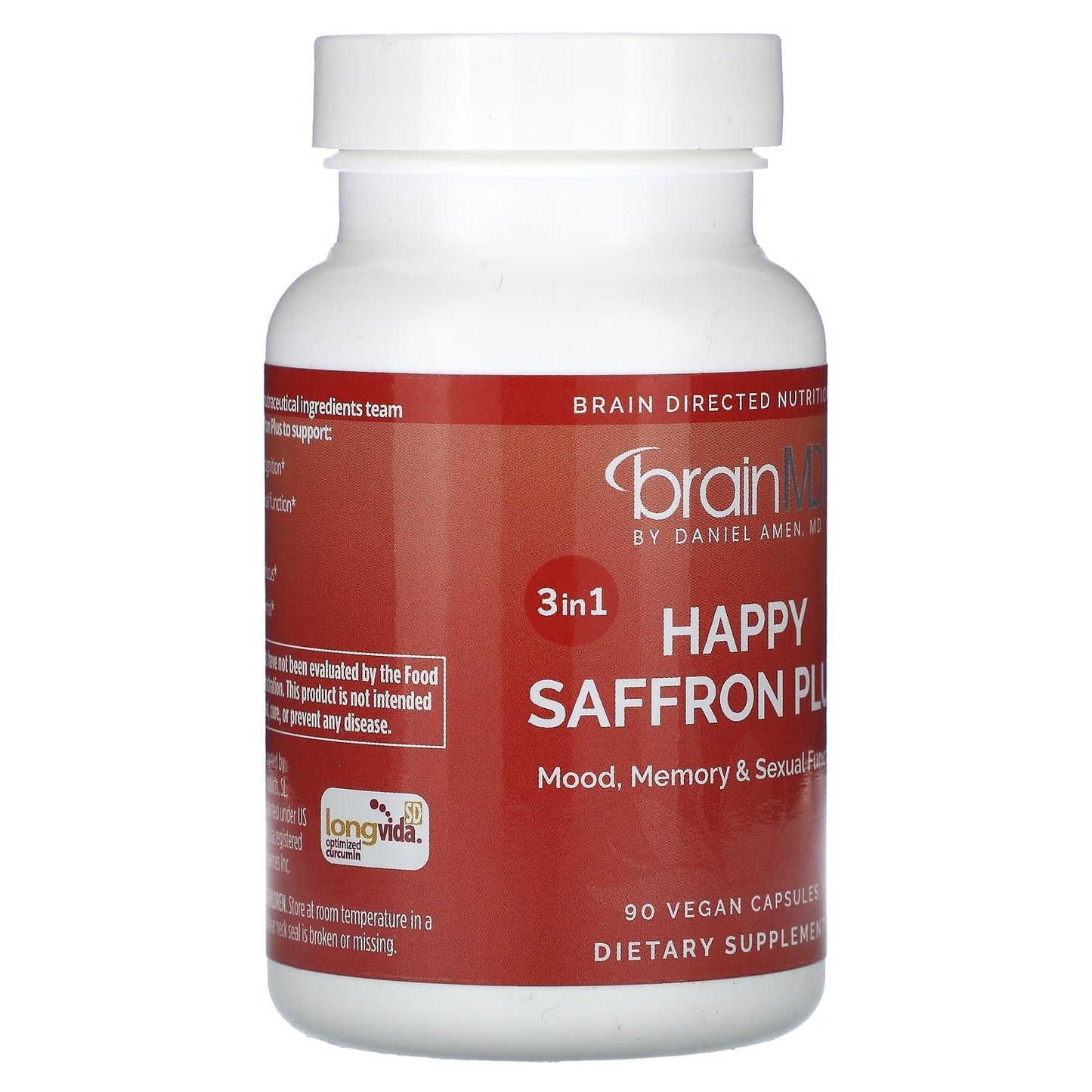 Happy Saffron with Magnesium & B6 Vegan Capsules – For Balanced Mood & Restful Sleep, 90 Ct
