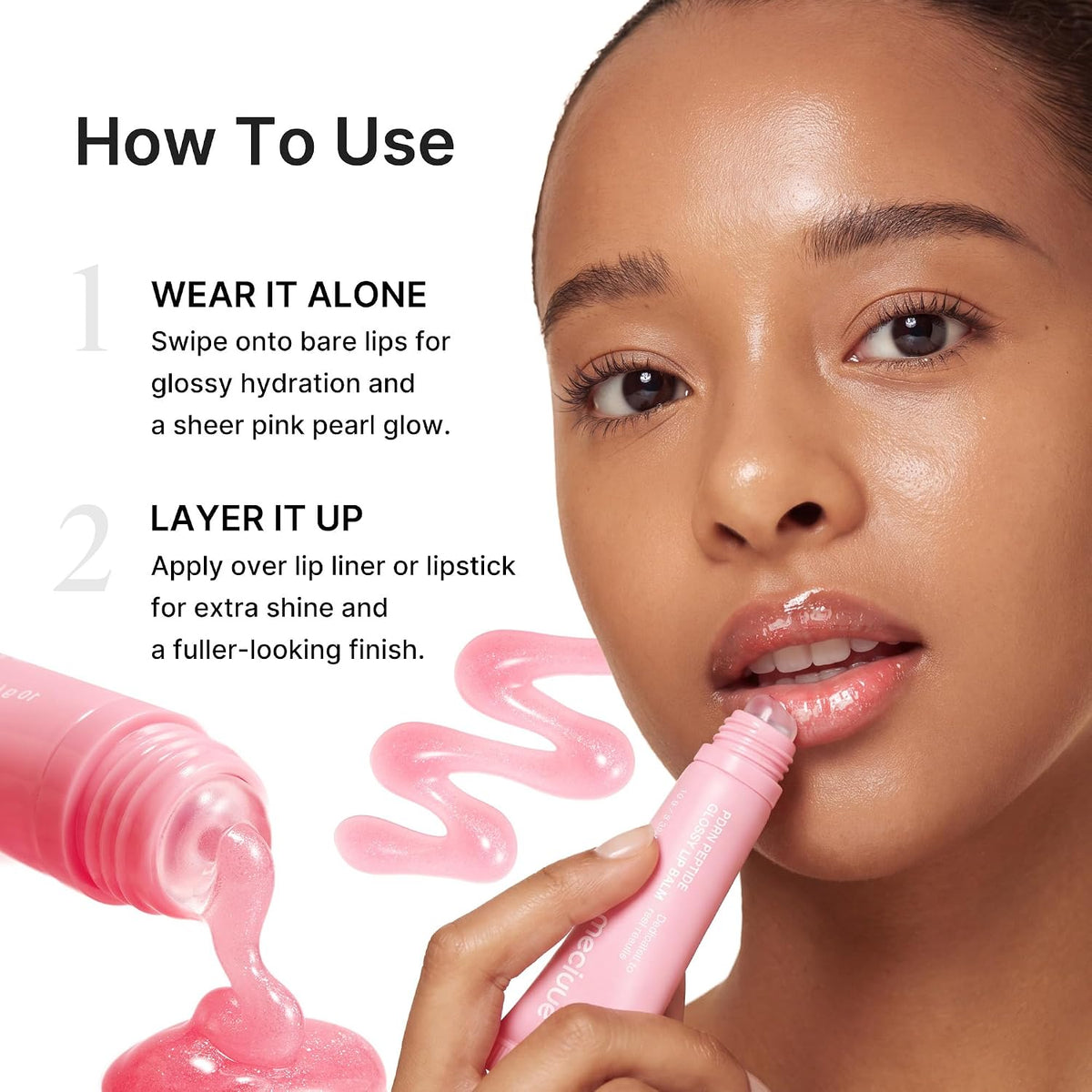 medicube PDRN Peptide Glossy Lip Balm, Hydrating Plumping Gloss, 0.35 oz