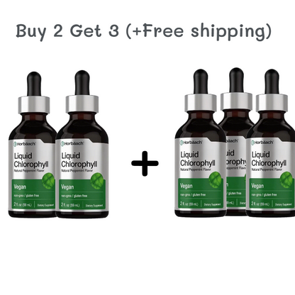 Liquid Chlorophyll Drops 2 oz Vegan, Non-GMO, and Gluten Free Formula | Natural Peppermint Flavor