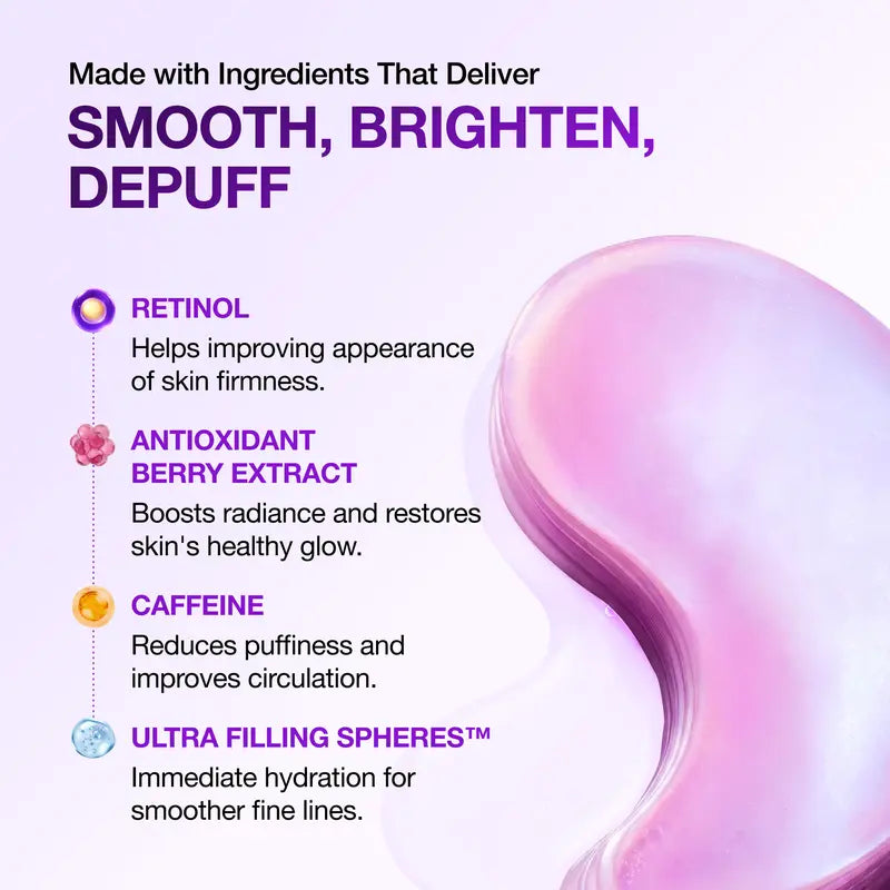 [Anua] Retinol Berry Revitalizing Eye Patch for Wrinkle and Dark Circles(60ea), 8Hour Plumping Effect in 10 Minutes, Fuller Looking & Lifted Skin, Hyal-Plumping Effect, Brightens Undereye by Antioxidant Berry Extracts, Relieves Puffiness with Caffeine