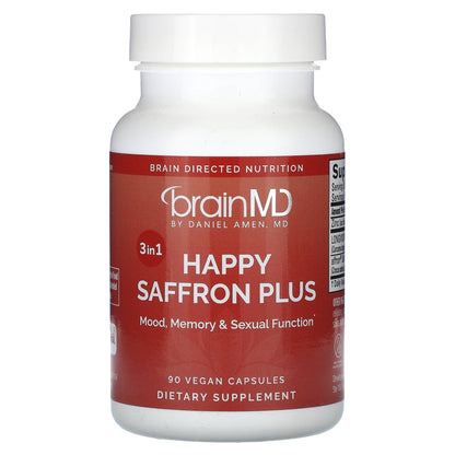 Happy Saffron with Magnesium & B6 Vegan Capsules – For Balanced Mood & Restful Sleep, 90 Ct