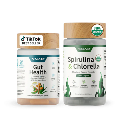 Gut Health Bundle，The 2-in-1 Gut Reset & Cellular Detox Duo: Spirulina & Chlorella Blend，Soothe &amp; Restore Gut Health