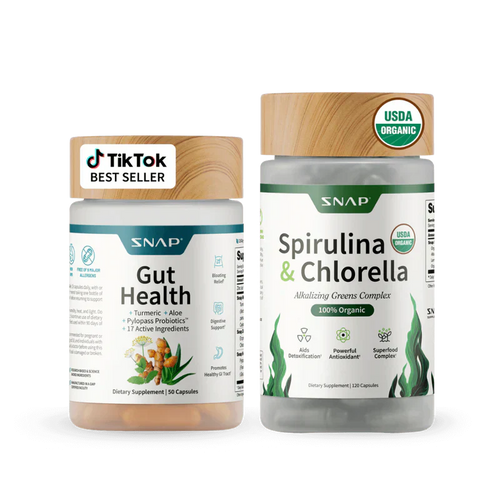 Gut Health Bundle，The 2-in-1 Gut Reset & Cellular Detox Duo: Spirulina & Chlorella Blend，Soothe &amp; Restore Gut Health