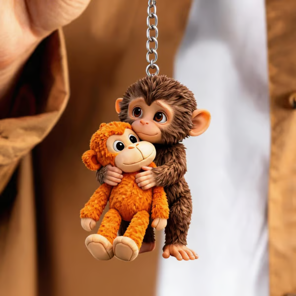🐵 Viral Punch Monkey Keychain 💕🎁Emotional Gift for Animal Lovers, Family, Friends, Loved Ones