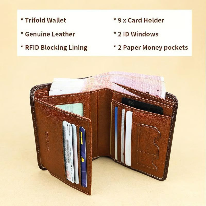💖Genuine Leather RFID Wallet for Men🌹 Vintage Multi-Function ID & Card Holder(🔥Buy 2 Get EXTRA  10％ OFF)
