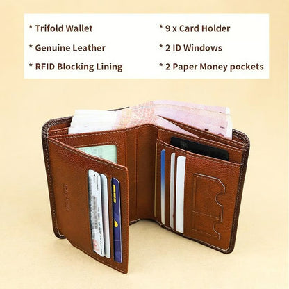 💖Genuine Leather RFID Wallet for Men🌹 Vintage Multi-Function ID & Card Holder(🔥Buy 2 Get EXTRA  10％ OFF)