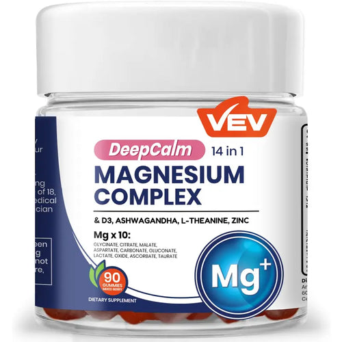 VEV 14-in-1 Magnesium Gummies – with Ashwagandha, L-Theanine, Vitamin D3 & Zinc