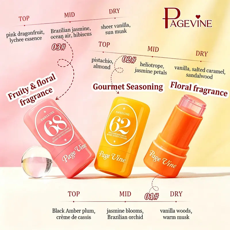 3-Piece Jelly Perfume Balm Set, Portable Solid Body Fragrance Stick for Women, 3 Signature Scents, Smooth Non-Sticky Balm Texture, Travel-Friendly Scented Balm.#backtoschool