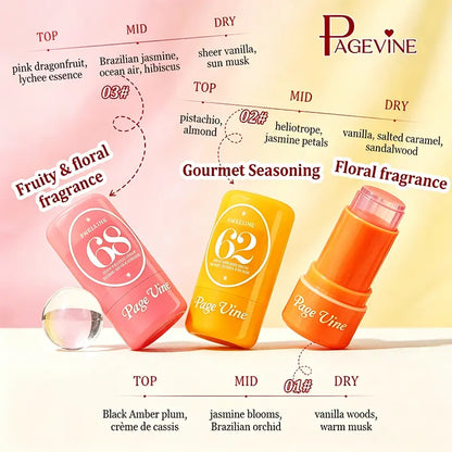 3-Piece Jelly Perfume Balm Set, Portable Solid Body Fragrance Stick for Women, 3 Signature Scents, Smooth Non-Sticky Balm Texture, Travel-Friendly Scented Balm.#backtoschool