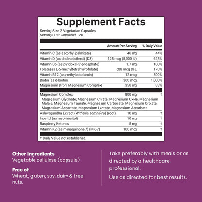 Micro Ingredients Magnesium Complex 20-in-1 for Women, 240 Vegetarian Capsules