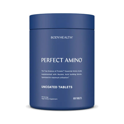 BodyHealth PerfectAmino (150 ct) Easy to Swallow Tablets, Essential Amino Acids Supplement with BCAAs, Vegan Protein for Pre/Post Workout & Muscle Recovery with Lysine, Tryptophan, Leucine, Methionine