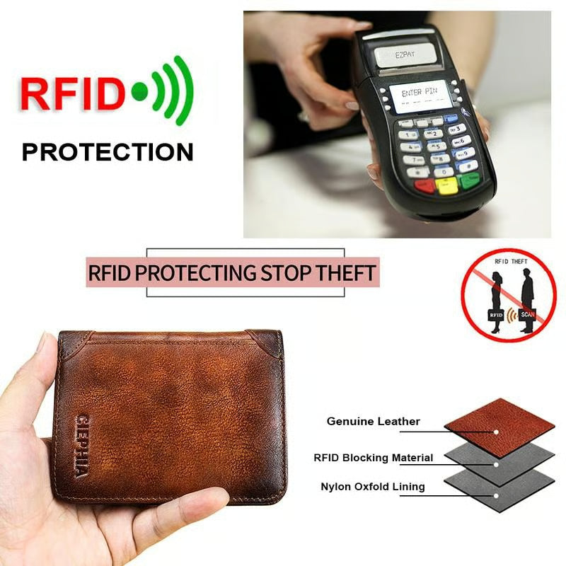 💖Genuine Leather RFID Wallet for Men🌹 Vintage Multi-Function ID & Card Holder(🔥Buy 2 Get EXTRA  10％ OFF)