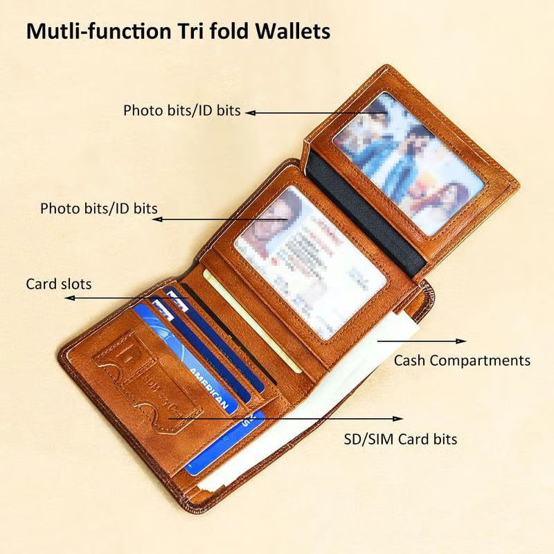 💖Genuine Leather RFID Wallet for Men🌹 Vintage Multi-Function ID & Card Holder(🔥Buy 2 Get EXTRA  10％ OFF)