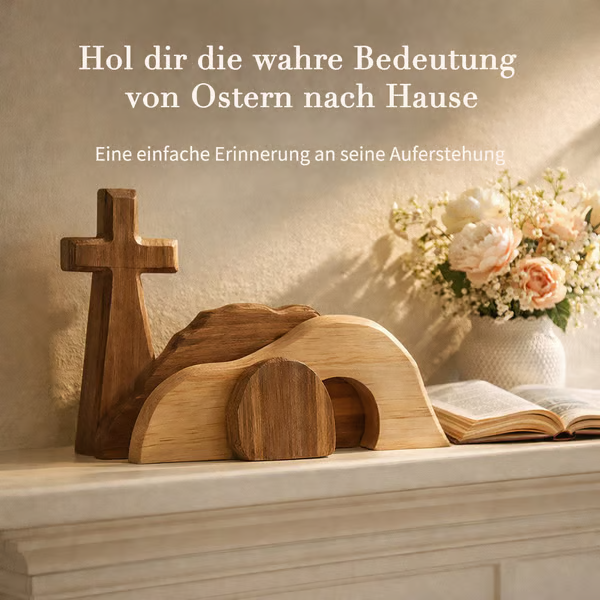 🔥Das hölzerne Auferstehungskreuz und das leere Grab erinnern Ihre Familie an die wahre Bedeutung von Ostern