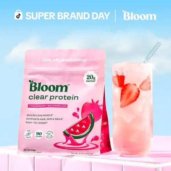 Bloom Nutrition Clear Protein - Clear Whey + Collagen Protein Blend | 20g Protein, 90 Calories, 0g Sugar, Light & Refreshing Fruity Drink | Protein for Women-Shop