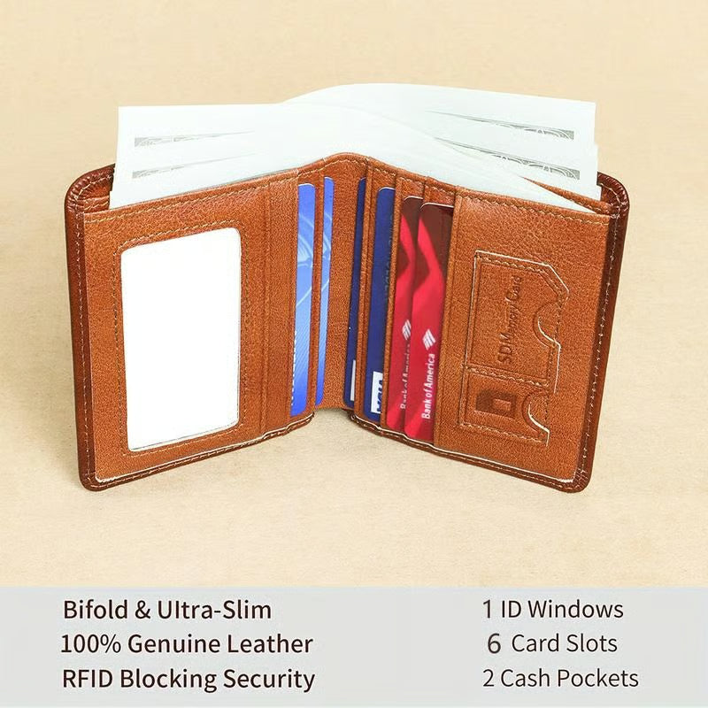 💖Genuine Leather RFID Wallet for Men🌹 Vintage Multi-Function ID & Card Holder(🔥Buy 2 Get EXTRA  10％ OFF)