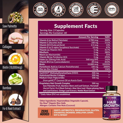 Advanced Hair, Skin & Nails Growth Formula – Doctor-Formulated with Collagen & Biotin for Intrinsic Beauty Support