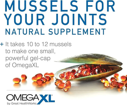 3pk Omega XL 120 Capsules Green Lipped Mussel Omega-3 Joint Relief New