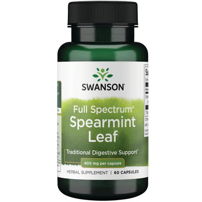 Swanson Full Spectrum Spearmint Leaf Capsules, 400 mg, 60 Count
